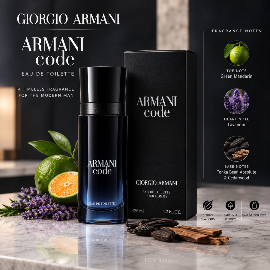 Giorgio Armani Code Eau de Toilette for Men 4.2 oz