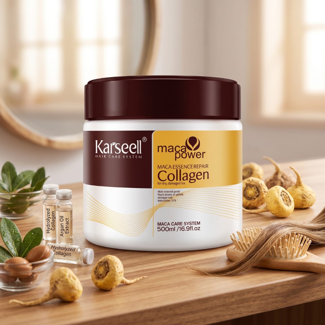 Karseell Collagen Argan Oil Hair Mask – Deep Repair Conditioning Treatment for Dry