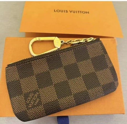 Louis Vuitton Key Pouch N62658 Damier Ebene Canvas Coin Purse Key Holder Brown